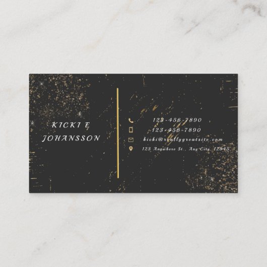 金ゴールドとブラックエレガントの名刺 名刺 (裏面)