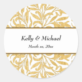 金ゴールドとブラックエレガントスタイル結婚ズクラシックラウンド ラウンドシール