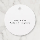 金ゴールドとブラックエレガントビジネス会社のカスタムロゴ フェイバータグ (裏面)