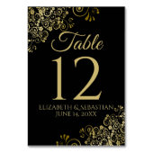 金ゴールドとブラックエレガントフィリ結婚グリー テーブルナンバー (裏面)