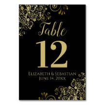 金ゴールドとブラックエレガント・フリリ結婚ーズ