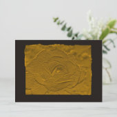 金ゴールドとブラックエンボスバラ招待状 招待状 (スタンド正面)