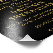 金ゴールドとブラックオープンバー結婚のサイン フォトプリント            (角)