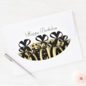 金ゴールドとブラックギフトのプレゼント カスタマイズ |  楕円形シール (封筒)