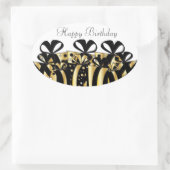 金ゴールドとブラックギフトのプレゼント カスタマイズ |  楕円形シール (バッグ)