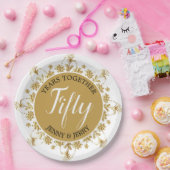 金ゴールドとブラッククラシック記念日紙プレート ペーパープレート (パーティー)