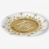 金ゴールドとブラッククラシック記念日紙プレート ペーパープレート (アングル)