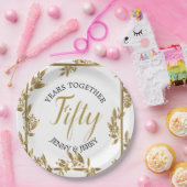 金ゴールドとブラッククラシック記念日紙プレート ペーパープレート (パーティー)