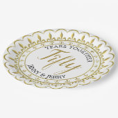 金ゴールドとブラッククラシック記念日紙プレート ペーパープレート (アングル)