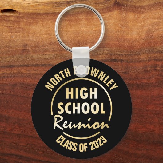 金ゴールドとブラッククラスの懇親会キーチェーン キーホルダー (正面)