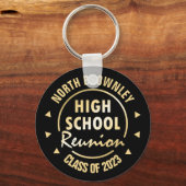 金ゴールドとブラッククラスの懇親会キーチェーン キーホルダー (正面)