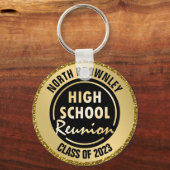 金ゴールドとブラッククラスの懇親会キーチェーン キーホルダー (正面)