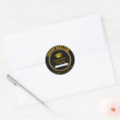 金ゴールドとブラッククラスの2018卒業キャップの好意 ラウンドシール (封筒)