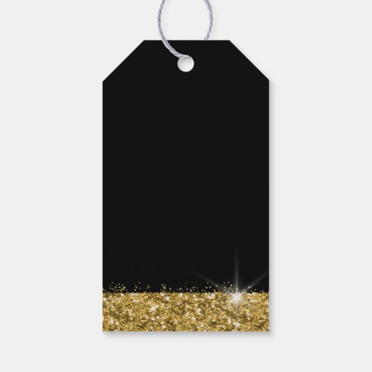 金ゴールドとブラックグラムサンキューパーティーの好意 ギフトタグ (裏面)