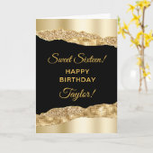 金ゴールドとブラックグラムティアーズSweet sixteen カード (黄色い花)