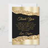 金ゴールドとブラックグラムティアーズSweet sixteen サンキューカード (正面)