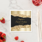 金ゴールドとブラックグラムティアーズSweet sixteen スタンダードカクテルナプキン (インサイチュ)