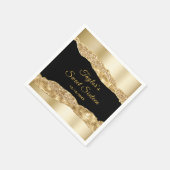 金ゴールドとブラックグラムティアーズSweet sixteen スタンダードカクテルナプキン (角)