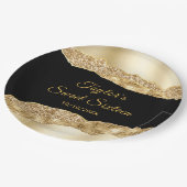 金ゴールドとブラックグラムティアーズSweet sixteen ペーパープレート (アングル)