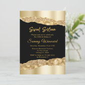 金ゴールドとブラックグラムティアーズSweet sixteen 招待状 (スタンド正面)