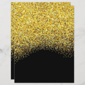 金ゴールドとブラックグリッターテクススクラップブック紙 (正面/裏面)