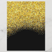 金ゴールドとブラックグリッターテクススクラップブック紙 (正面)