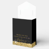 金ゴールドとブラックグリッターSpeck紙吹雪三角形 フェイバーボックス (オープン)