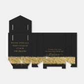 金ゴールドとブラックグリッターSpeck紙吹雪三角形 フェイバーボックス (折り畳みなし)