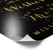 金ゴールドとブラックコルクパーティーまたは結婚のサイン フォトプリント            (角)