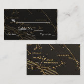 金ゴールドとブラックコンステレ結婚ステレーション座席表 プレイスカード (正面/裏面)