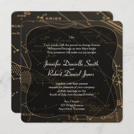 金ゴールドとブラックコンステレ結婚ステレーション 招待状