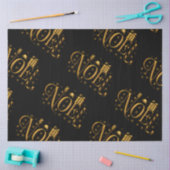 金ゴールドとブラックコンテンポラリークリスマス 薄葉紙 (クラフト)