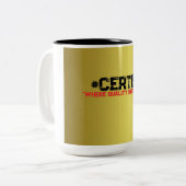 金ゴールドとブラックコーヒーマグ ツートーンマグカップ (正面左)