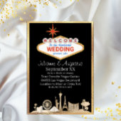 金ゴールドとブラックスカイラインラスベガス結婚ズ 招待状