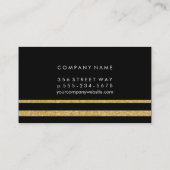 金ゴールドとブラックストライプ2 |ダイヤモンド 名刺 (裏面)