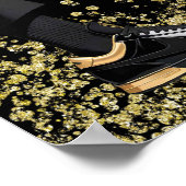 金ゴールドとブラックスニーカーパーティーウェルカムサイン ポスター (角)