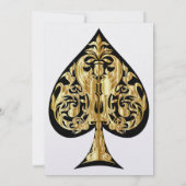 金ゴールドとブラックスペード結婚式招待状 招待状 (裏面)