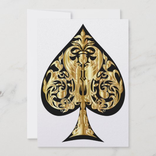 金ゴールドとブラックスペード結婚式招待状 招待状 (裏面)