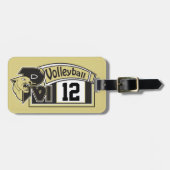 金ゴールドとブラックスポーツのバレーボール – カスタムの順序 ラゲッジタグ (正面横)