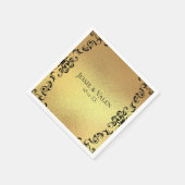 金ゴールドとブラックスワールゴシック結婚ズ スタンダードカクテルナプキン (角)