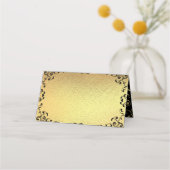 金ゴールドとブラックスワールゴシック結婚ズ プレイスカード (正面)