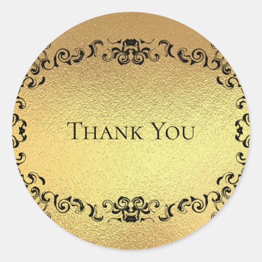 金ゴールドとブラックスワールゴシック結婚ズ ラウンドシール (正面)