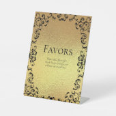 金ゴールドとブラックスワールゴシック結婚ズ 台座サイン