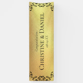 金ゴールドとブラックスワールゴシック結婚ズ 横断幕 (縦)