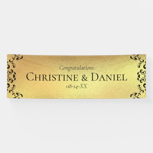 金ゴールドとブラックスワールゴシック結婚ズ 横断幕 (横)