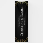 金ゴールドとブラックスワールゴシック結婚ズ 横断幕 (縦)