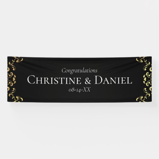 金ゴールドとブラックスワールゴシック結婚ズ 横断幕 (横)