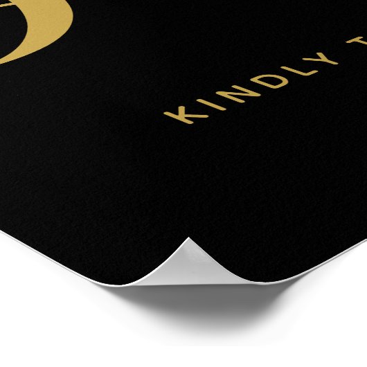 金ゴールドとブラックソーシャル結婚メディアの署名ハッシュタグ ポスター (角)