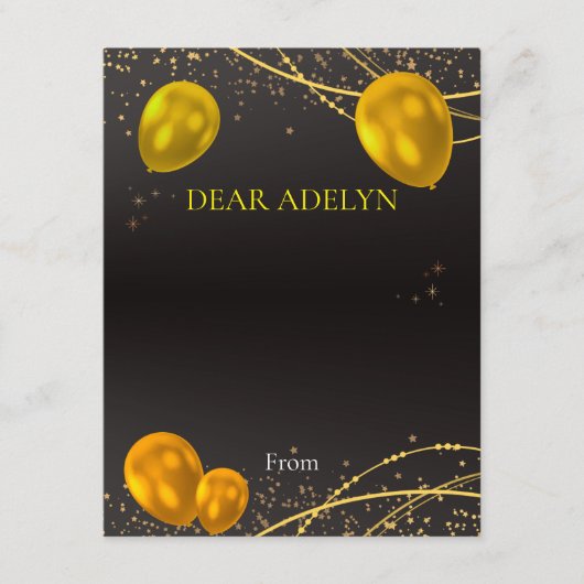 「金ゴールドとブラックタイムカプセルアドバイスカード エンクロージャーカード (正面)