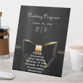 金ゴールドとブラックタキシード結婚式 プログラム 台座サイン (インサイチュ)